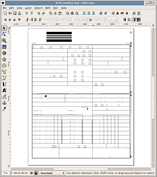 Inkscape used to draw a template for a claim form